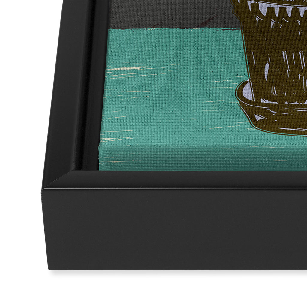 colorful plant pot Framed Canvas Print Gallery Image 3
