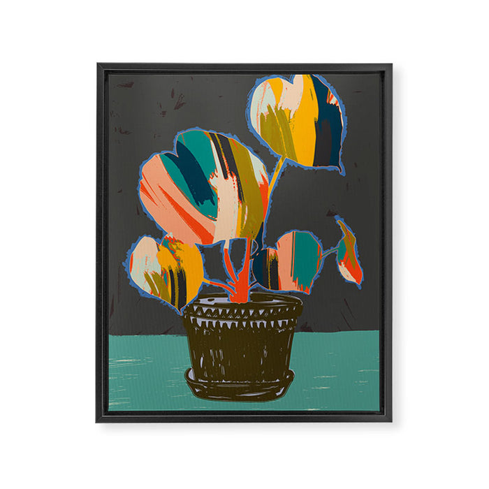 colorful plant pot Framed Canvas Print Gallery Image 1