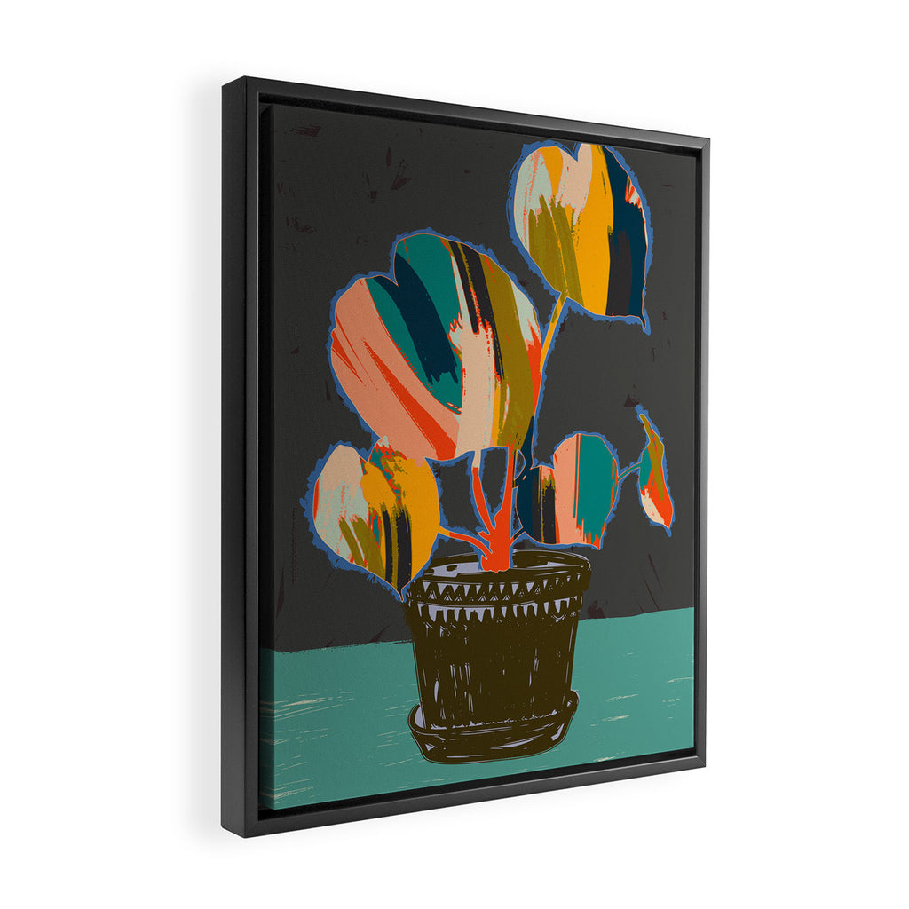colorful plant pot Framed Canvas Print Gallery Image 2