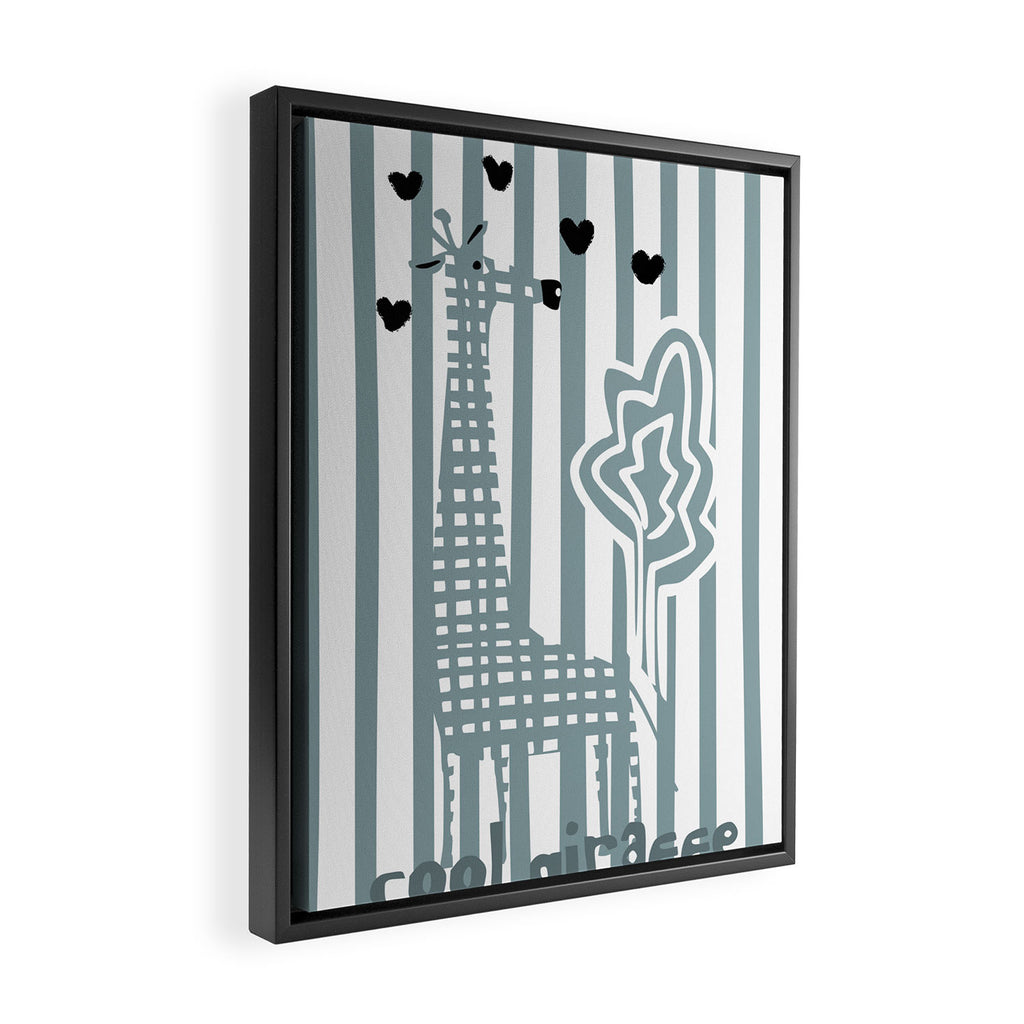 Cool giraffe Framed Canvas Print Gallery Image 2