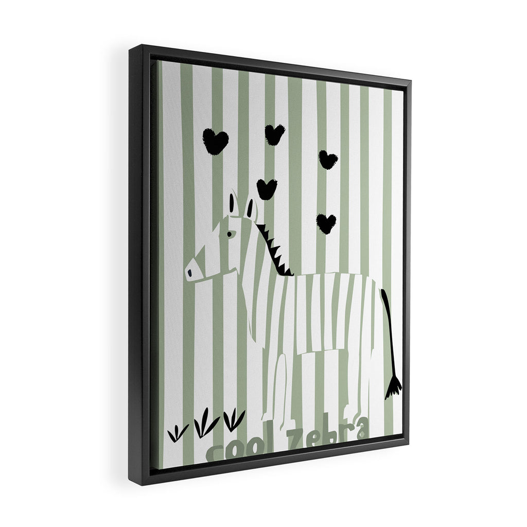Cool zebra Framed Canvas Print Gallery Image 2
