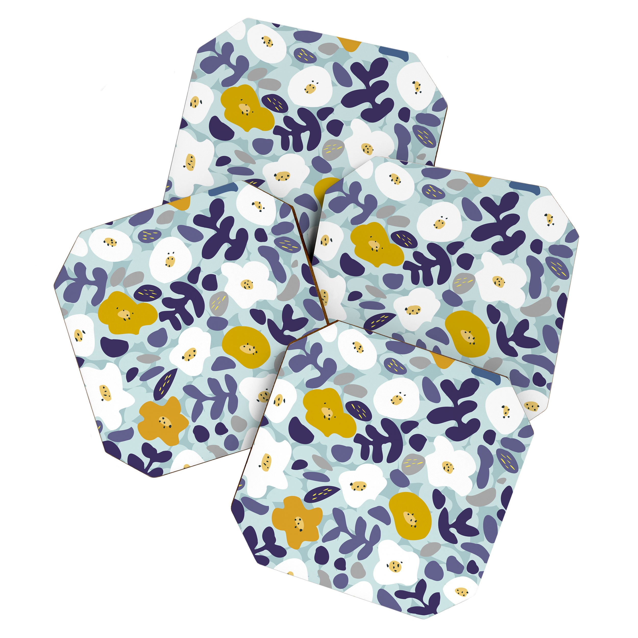 cooldown: blueshade floral pattern Coaster Gallery Image 1