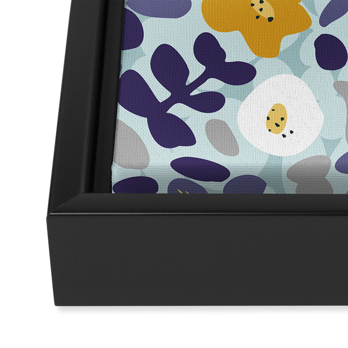 cooldown: blueshade floral pattern Framed Canvas Print Gallery Image 3