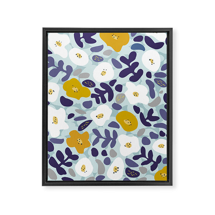 cooldown: blueshade floral pattern Framed Canvas Print Gallery Image 1