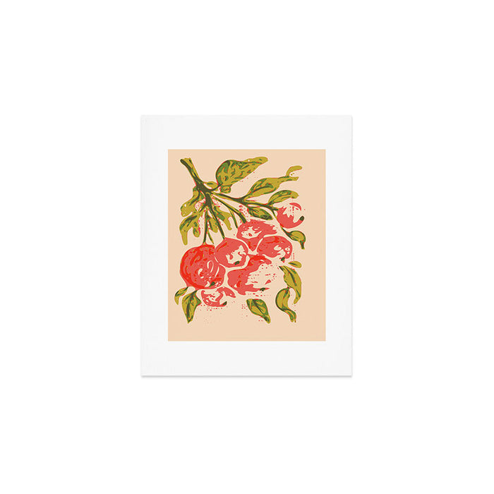 Coral berries: fall florals no.19 Art Print Gallery Image 1