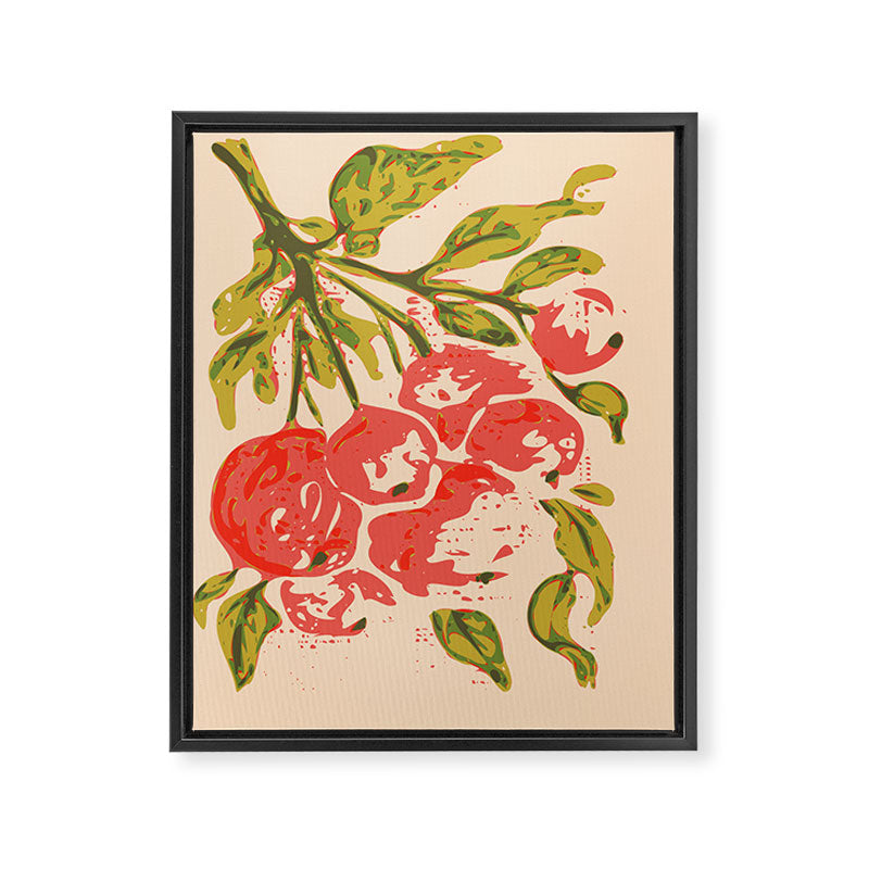 Coral berries: fall florals no.19 Framed Canvas Print Gallery Image 6