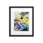 cosmopolitan flowers navy blue Framed Art Print Gallery Image 5