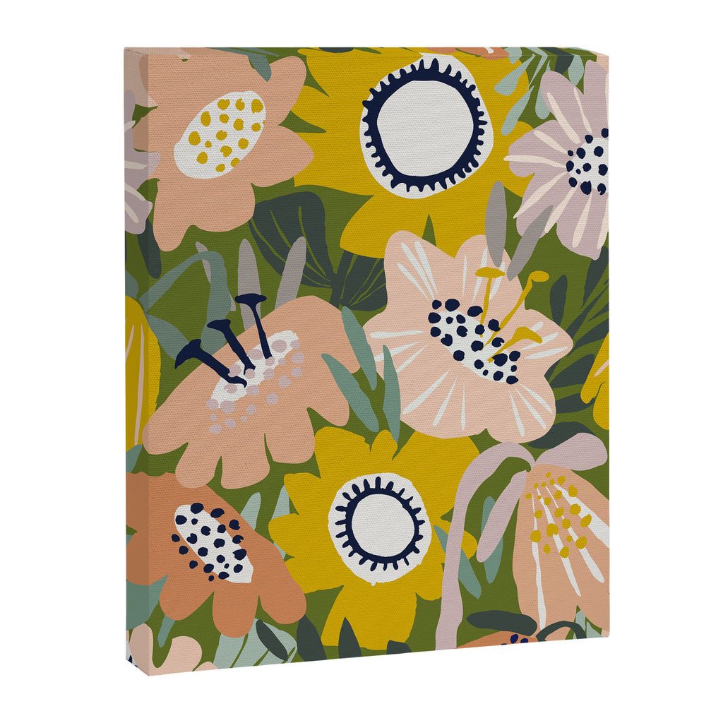 Cozy collection: mix and match happy florals Green love Canvas Print Gallery Image 6