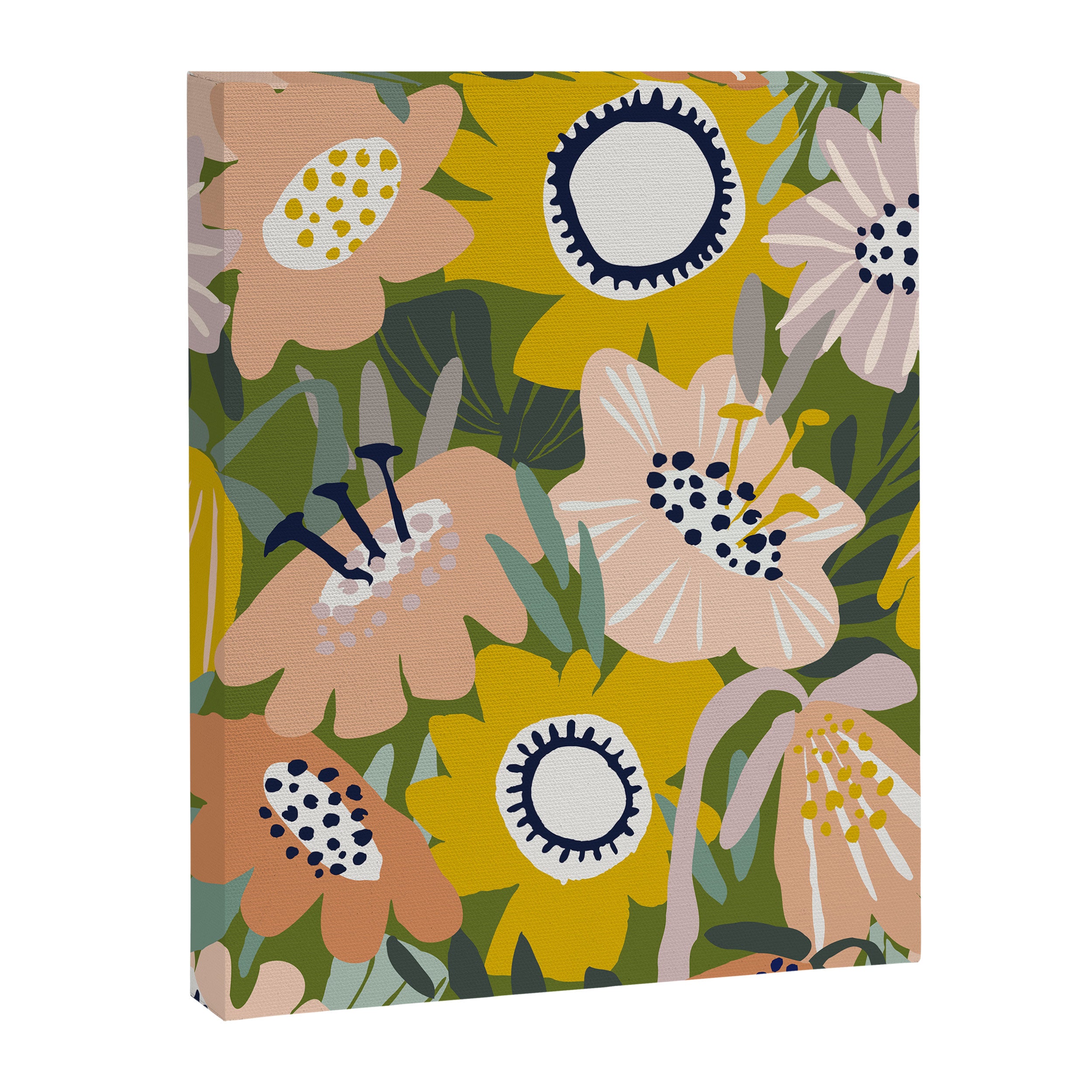 Cozy collection: mix and match happy florals Green love Canvas Print Gallery Image 6
