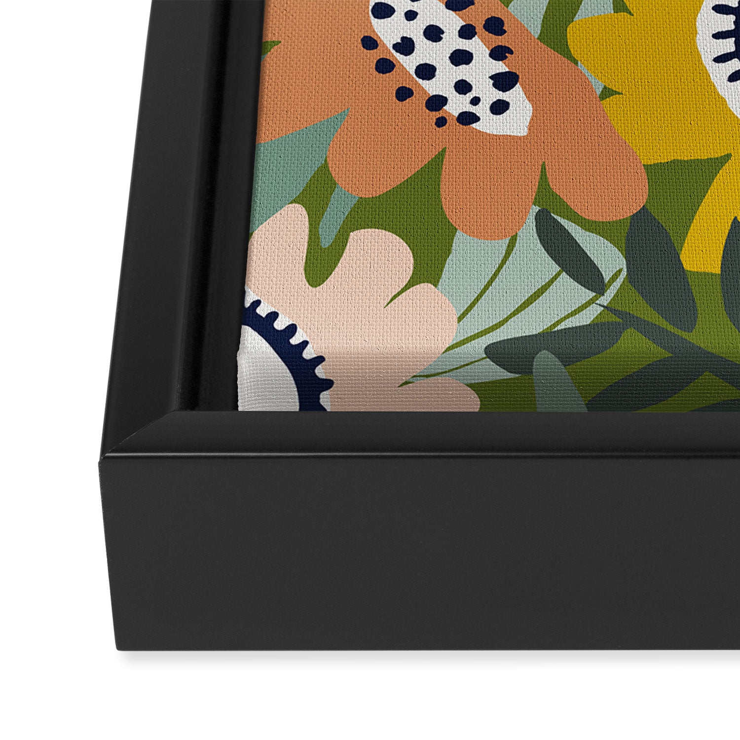 Cozy collection: mix and match happy florals Green love Framed Canvas Print Gallery Image 3