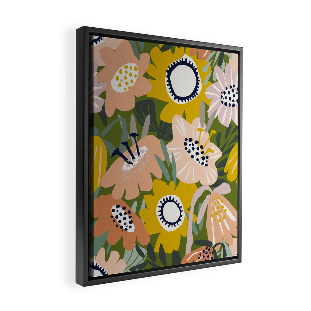 Cozy collection: mix and match happy florals Green love Framed Canvas Print Gallery Image 2