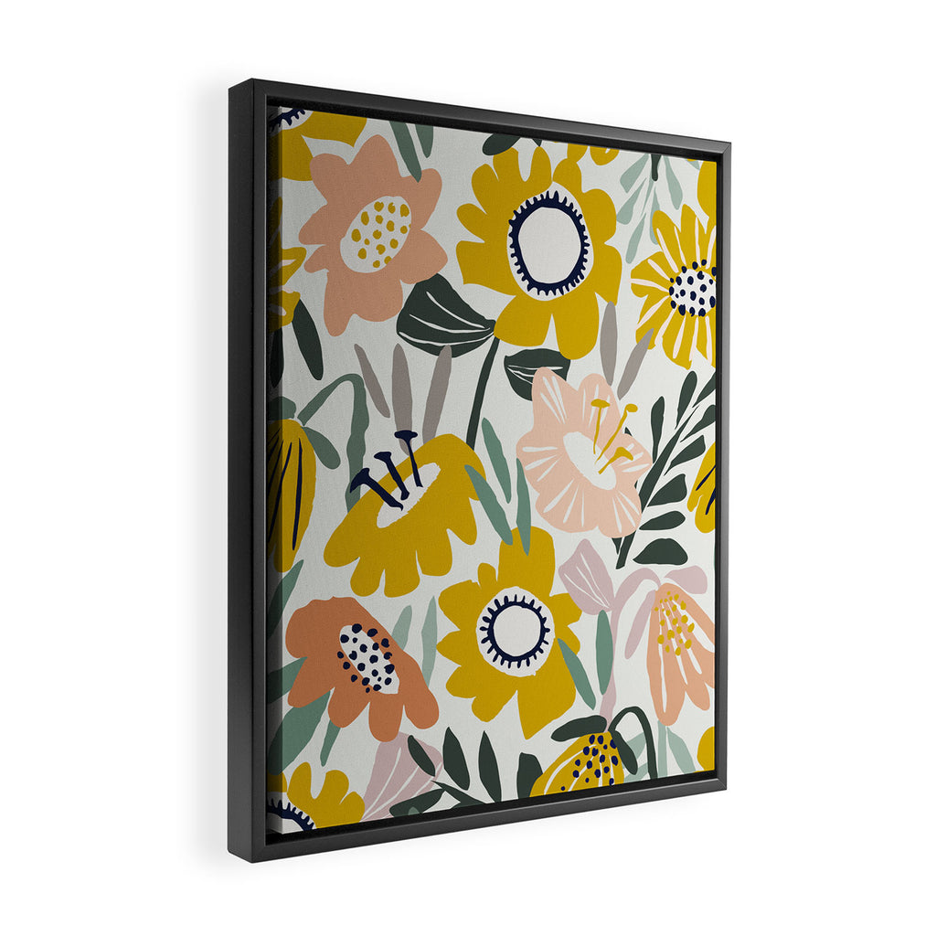 Cozy collection: mix and match happy florals Flower love 1 Framed Canvas Print Gallery Image 2