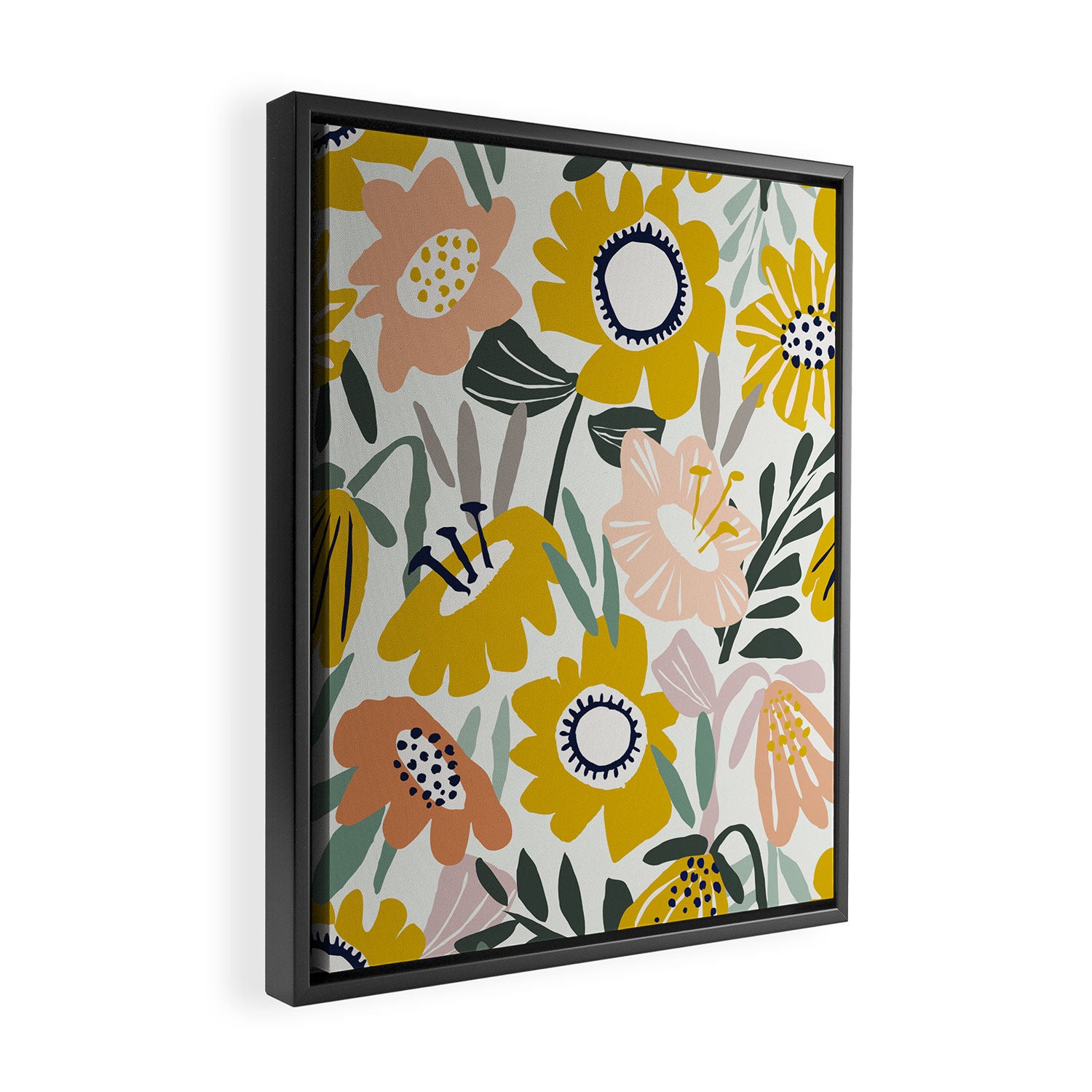 Cozy collection: mix and match happy florals Flower love 1 Framed Canvas Print Gallery Image 2