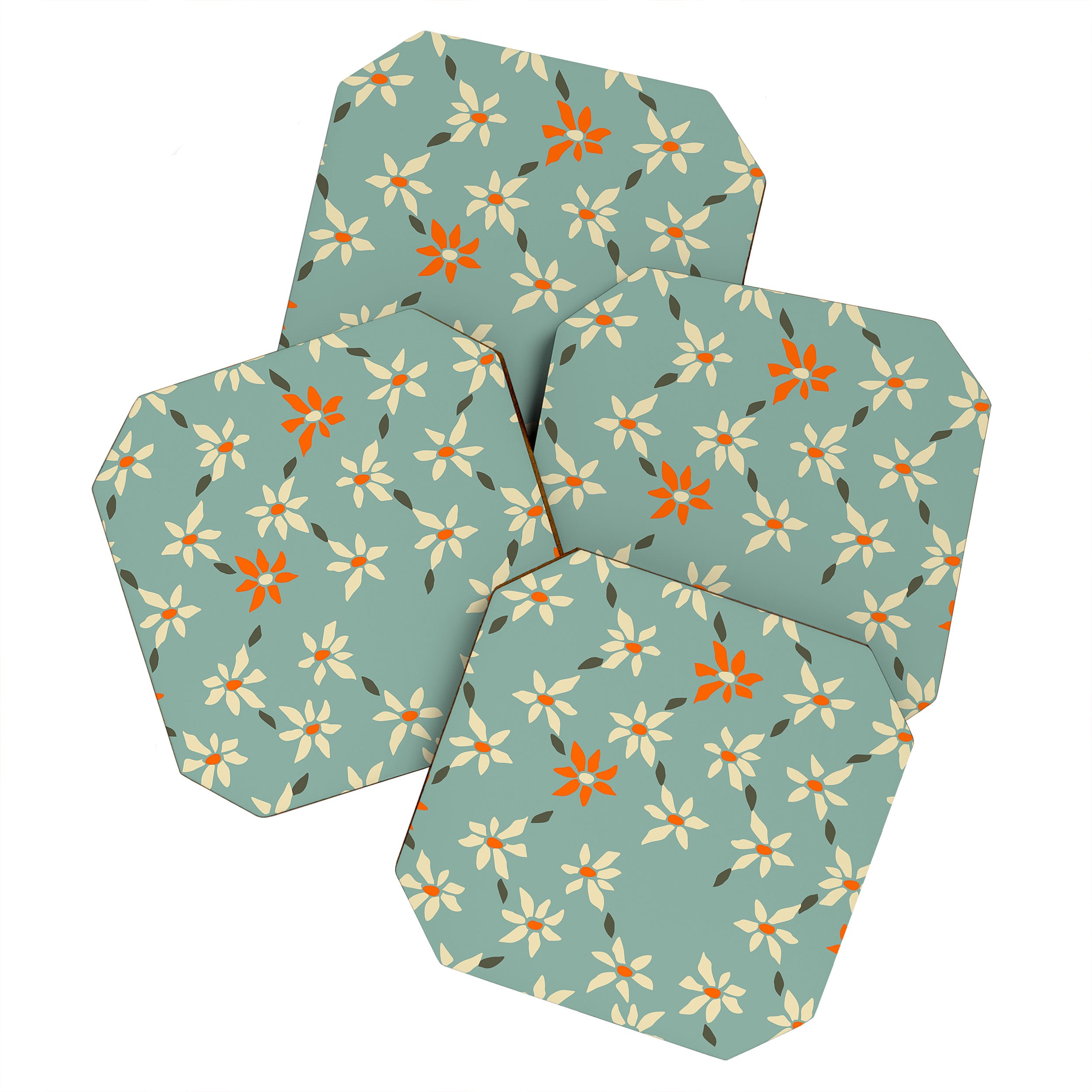 Daily pattern: Retro Flower No.11 Coaster Gallery Image 1