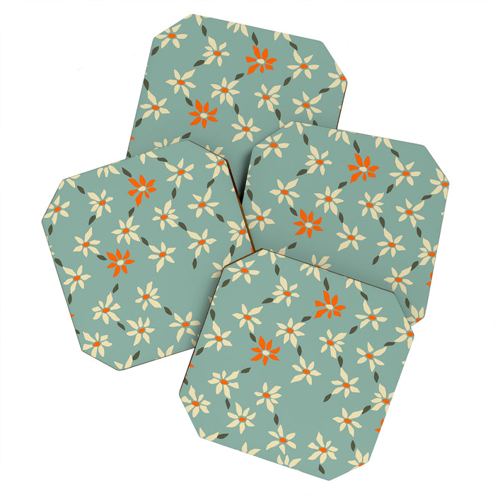 Daily pattern: Retro Flower No.11 Coaster Gallery Image 1