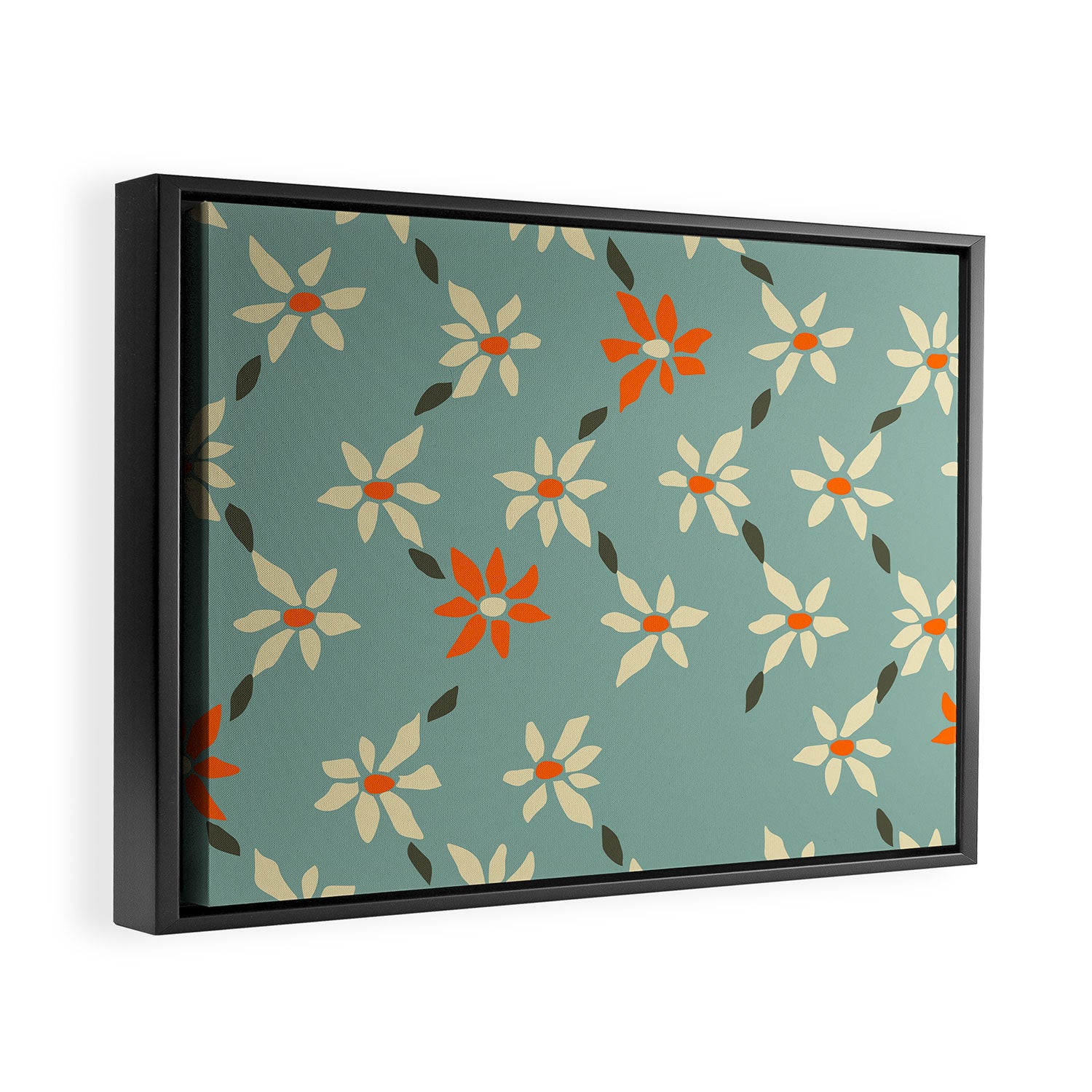 Daily pattern: Retro Flower No.11 Framed Canvas Print Gallery Image 2