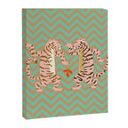 Dancing tiger Zig zag tiger - mint sand Canvas Print Gallery Image 8