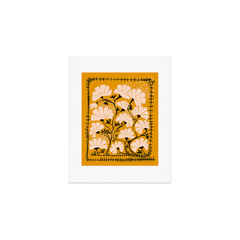 Ever blooming good vibes mustard yellow Art Print Gallery Image 1