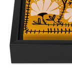 Ever blooming good vibes mustard yellow Framed Canvas Print Gallery Image 3