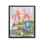 Exhausted woman in a blue dress Framed Canvas Print Gallery Image 6