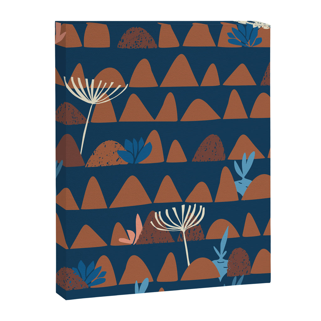 Farmland abstract pattern dark blue Canvas Print Gallery Image 8