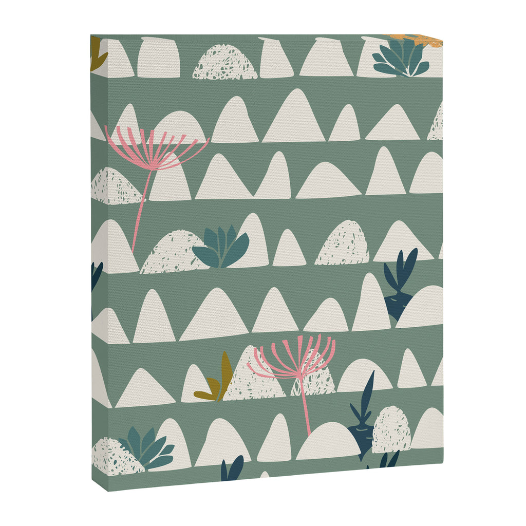 Farmland pattern sage green Canvas Print Gallery Image 8