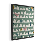 Farmland pattern sage green Framed Canvas Print Gallery Image 2