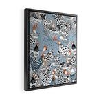 Favorite chickens blue Framed Canvas Print Gallery Image 2