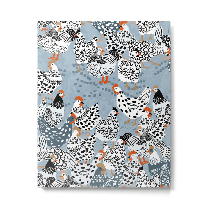 Favorite chickens blue Metal Print Gallery Image 1