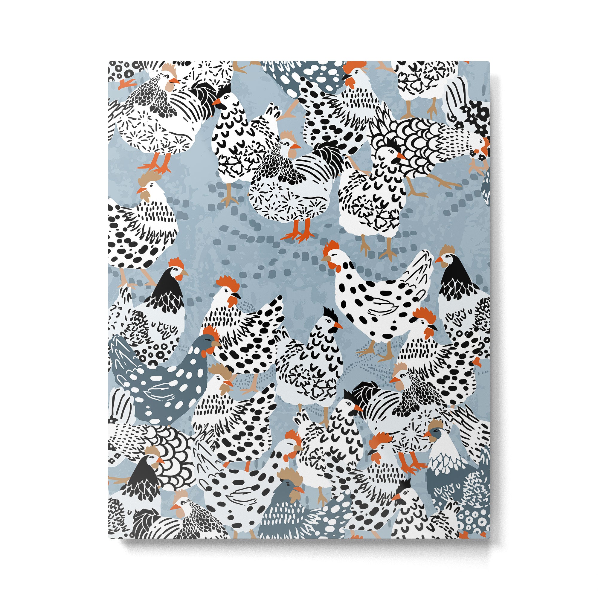 Favorite chickens blue Metal Print Gallery Image 6