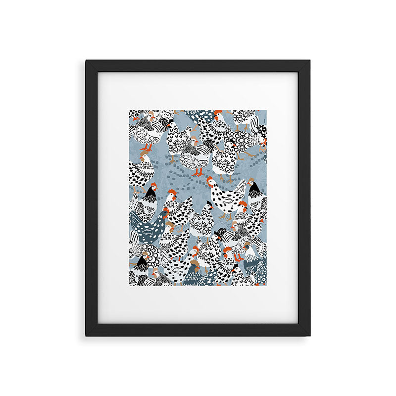 Favorite chickens blue Framed Art Print Gallery Image 6