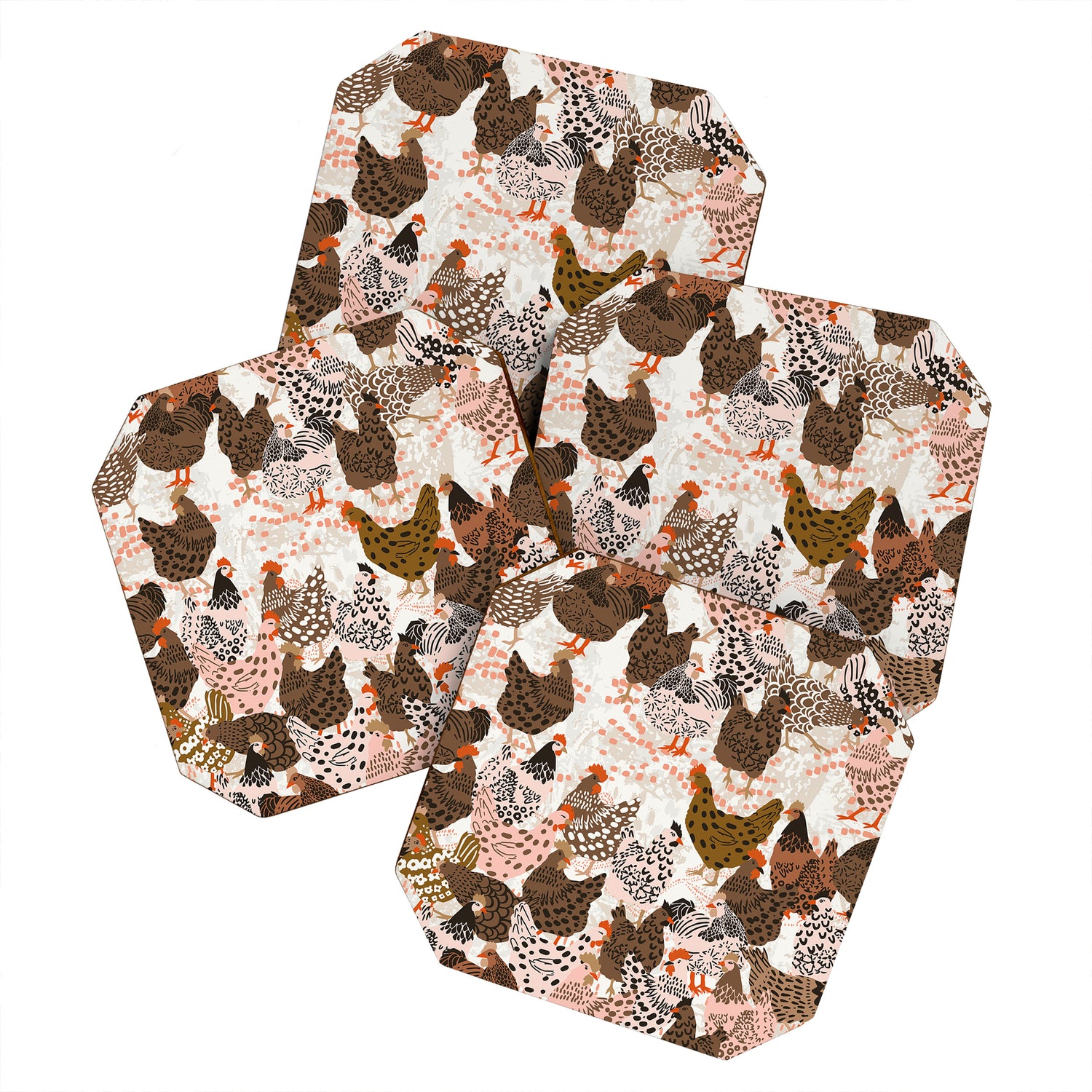 Favorite chickens brown Coaster Gallery Image 1