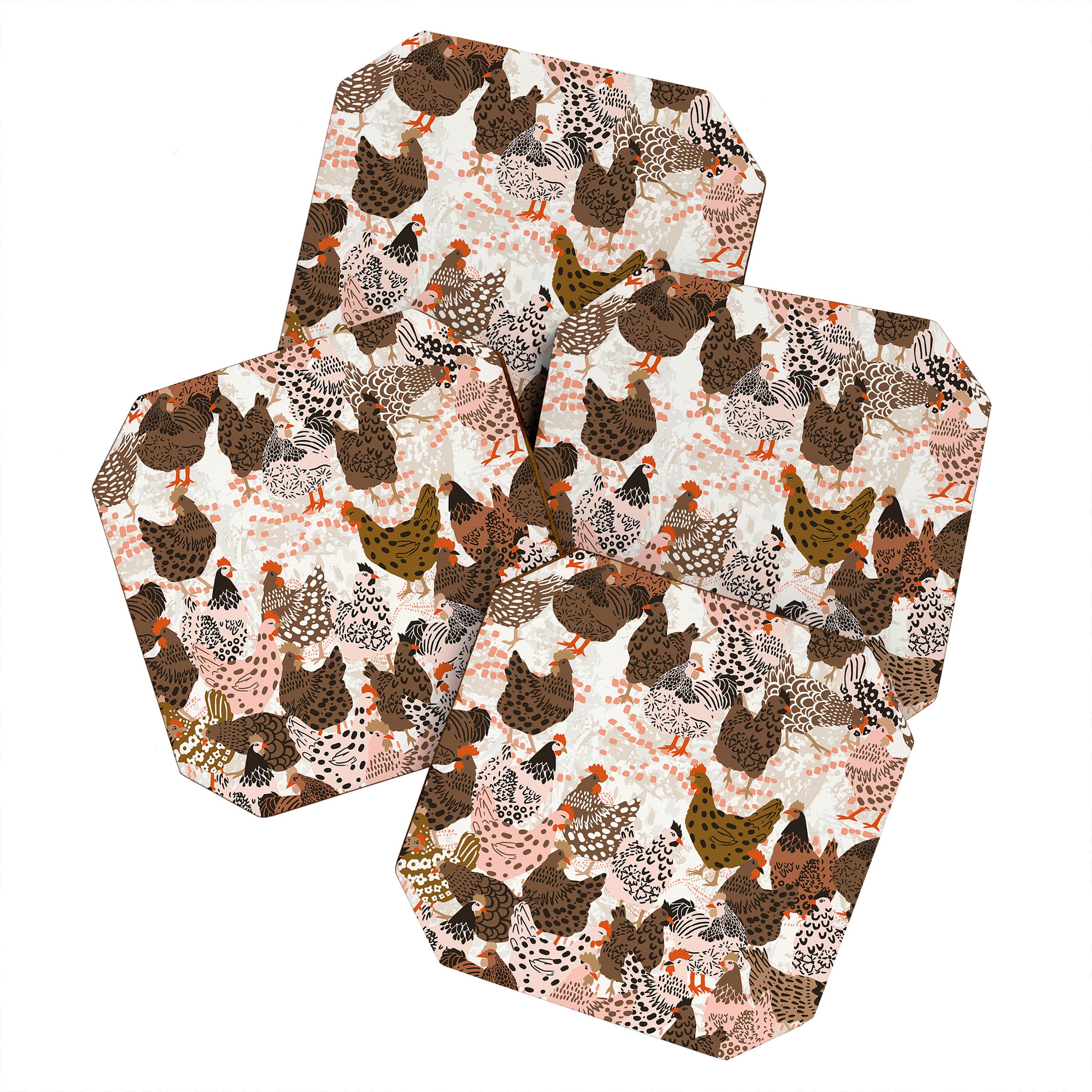 Favorite chickens brown Coaster Gallery Image 1