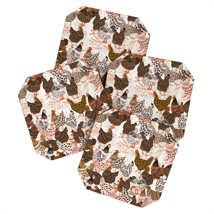 Favorite chickens brown Coaster Gallery Image 1