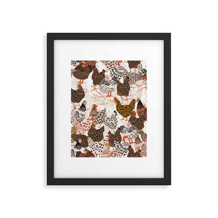 Favorite chickens brown Framed Art Print Gallery Image 1