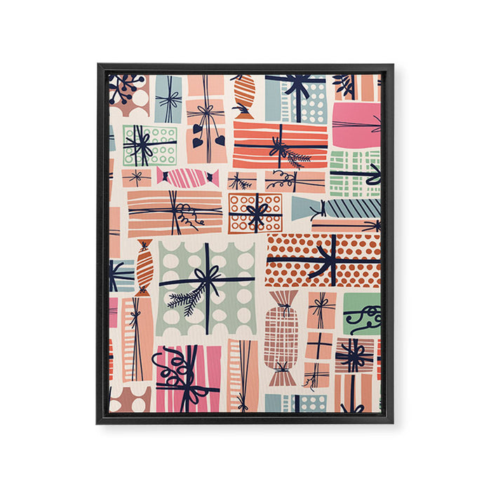 Favorite gift wrapped chalky Framed Canvas Print Gallery Image 1