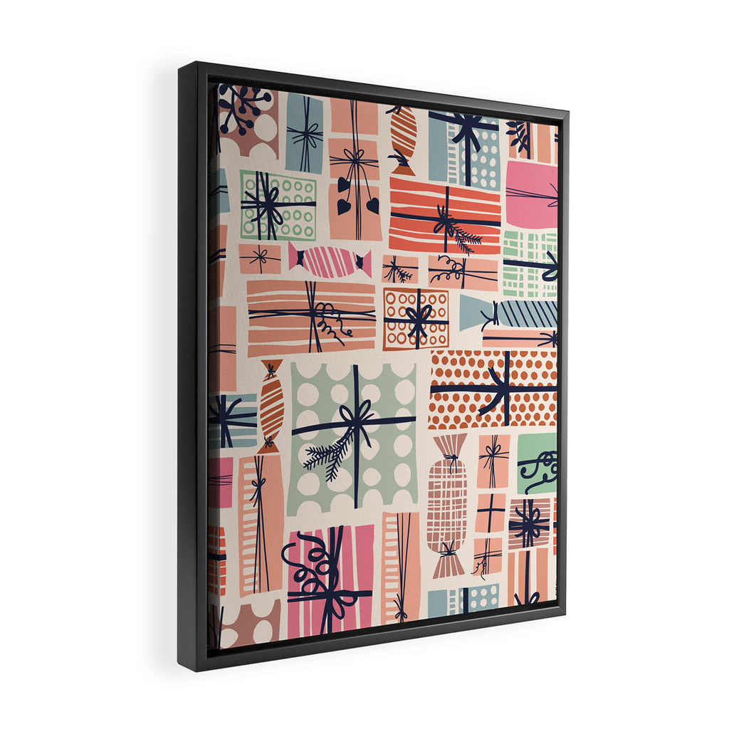 Favorite gift wrapped chalky Framed Canvas Print Gallery Image 2