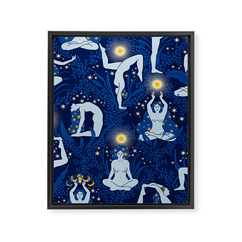 Feel the Cosmic Balance blue Framed Canvas Print Gallery Image 6