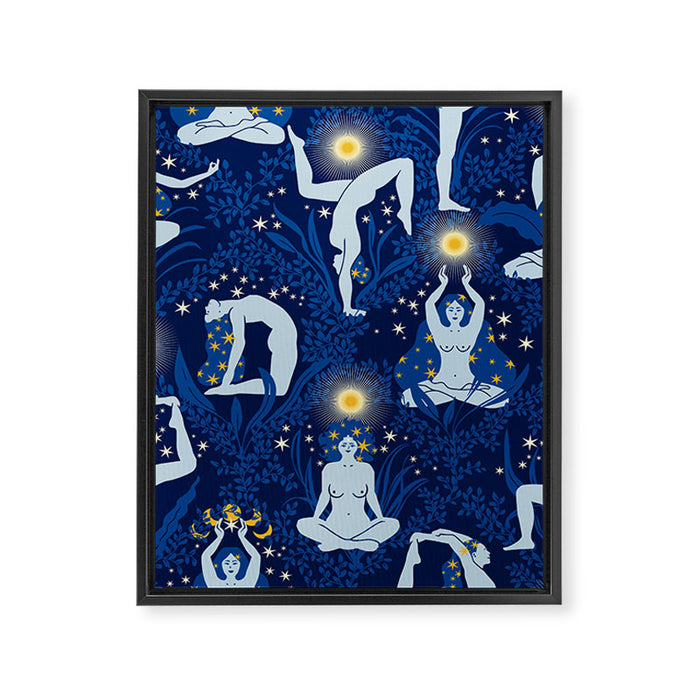 Feel the Cosmic Balance blue Framed Canvas Print Gallery Image 1
