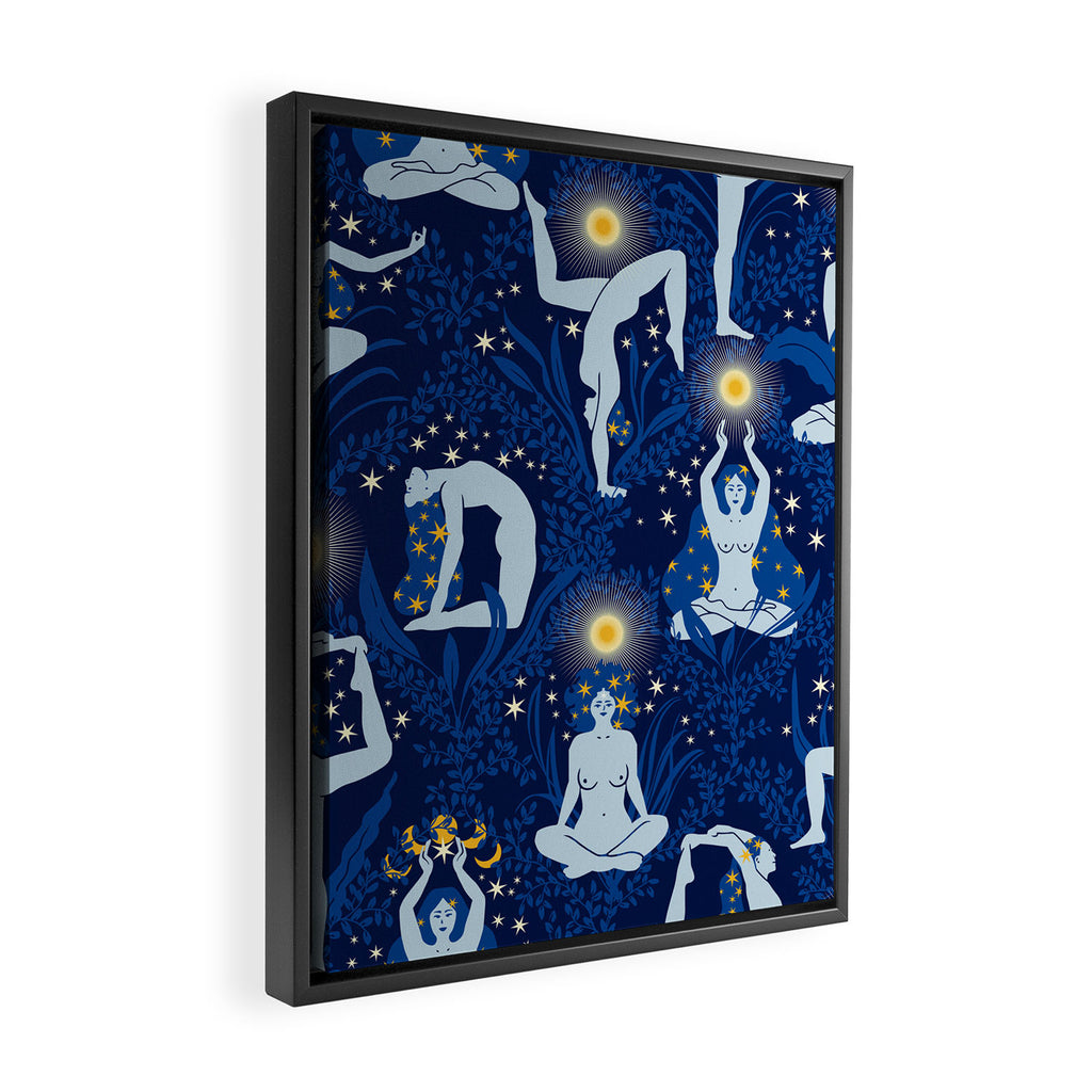Feel the Cosmic Balance blue Framed Canvas Print Gallery Image 2