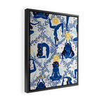 Feel the Cosmic Yoga blue Framed Canvas Print Gallery Image 2