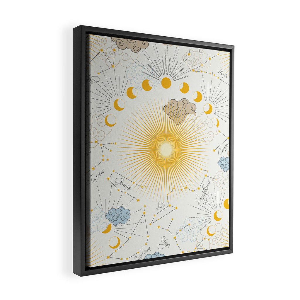 Feel the Cosmic Zodiac signs Framed Canvas Print Gallery Image 2