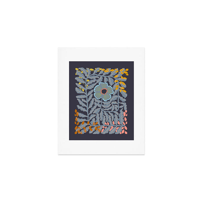 Fern leaves and flower Art Print Gallery Image 1