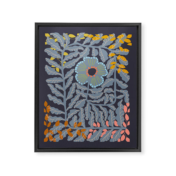 Fern leaves and flower Framed Canvas Print Gallery Image 1