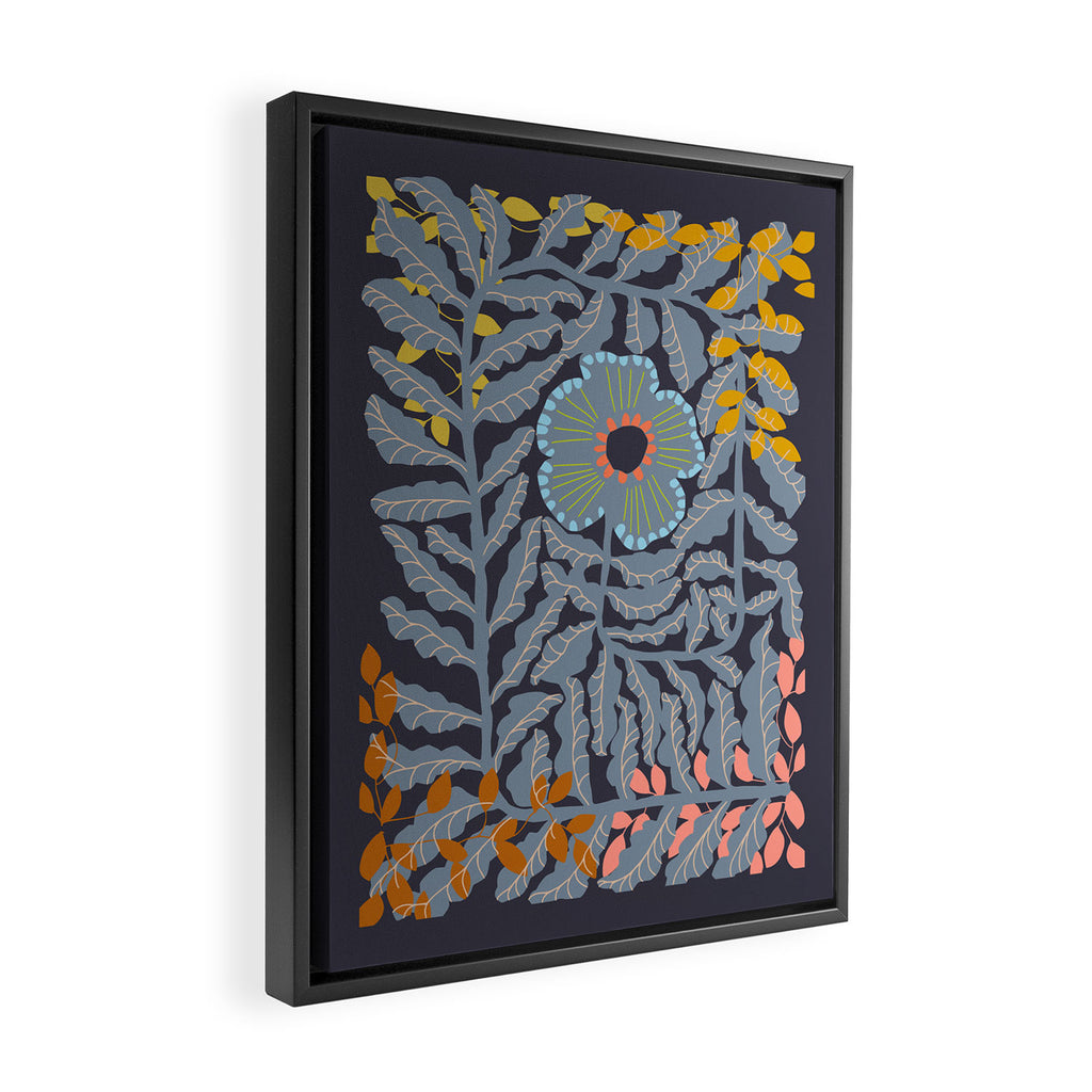Fern leaves and flower Framed Canvas Print Gallery Image 2
