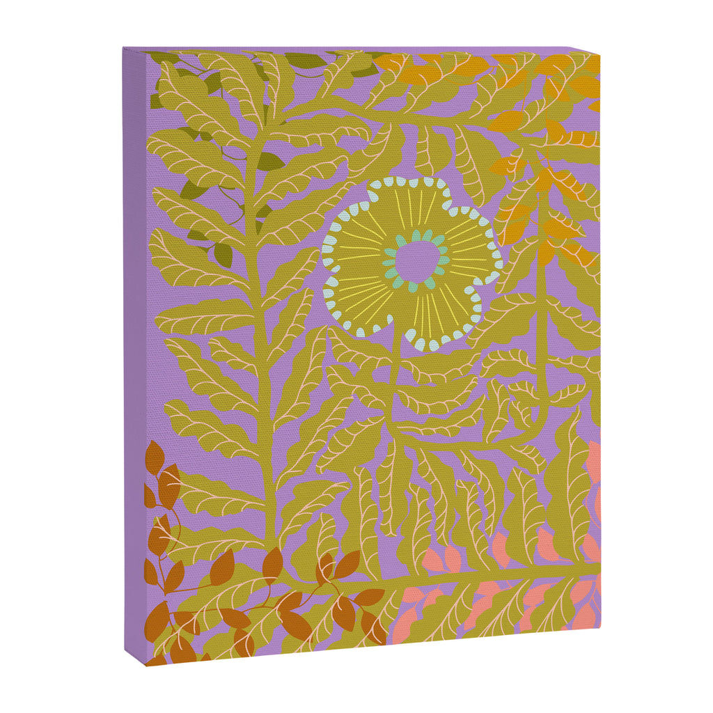 Fern leaves and flower purple Canvas Print Gallery Image 6