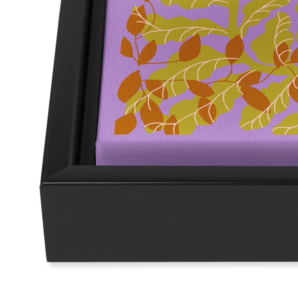 Fern leaves and flower purple Framed Canvas Print Gallery Image 3