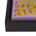 Fern leaves and flower purple Framed Canvas Print Gallery Image 3
