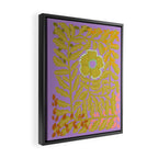 Fern leaves and flower purple Framed Canvas Print Gallery Image 2