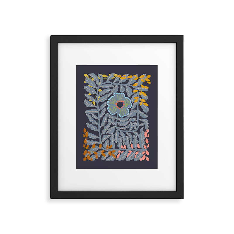 Fern leaves and flower Framed Art Print Gallery Image 5